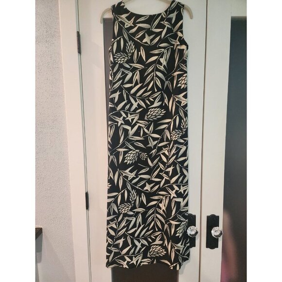 Tommy Bahama 100% Silk Maxi Dress Sz 8 Sleeveless Side Slits Black - Picture 2 of 10